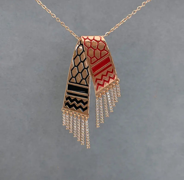 Palestine Keffiyeh Scarf Necklace Chain Pendant