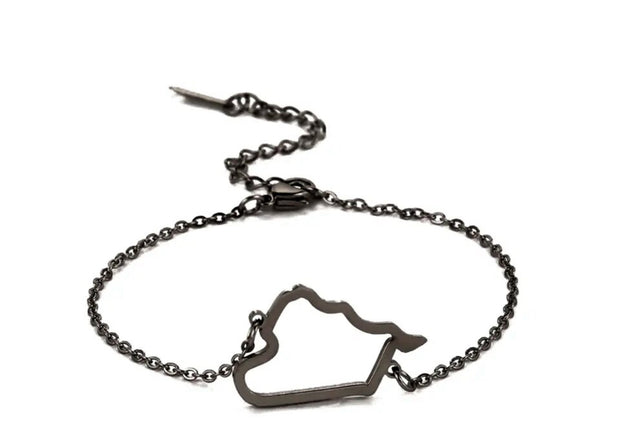 Syria Map Outline Bracelet Chain