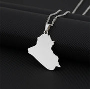Iraq Solid Map Necklace Chain Pendant
