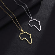 Africa Map Outline Necklace Chain Pendant