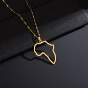 Africa Map Outline Necklace Chain Pendant