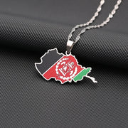 Afghanistan Map Flag 2.0 Necklace Chain Pendant