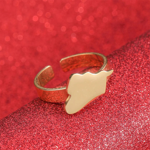 Syria Solid Map Ring