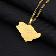 Saudi Arabia Cities Map Necklace Chain Pendant