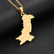 Pakistan "پاکستان" Urdu Cities Map Necklace Chain Pendant