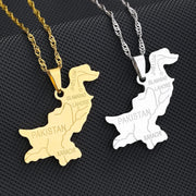 Pakistan Cities Map Necklace Chain Pendant