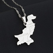 Pakistan Cities Map Necklace Chain Pendant