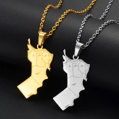 Oman Cities Map Necklace Chain Pendant