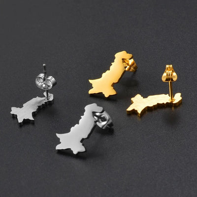 Pakistan Solid Map Earrings