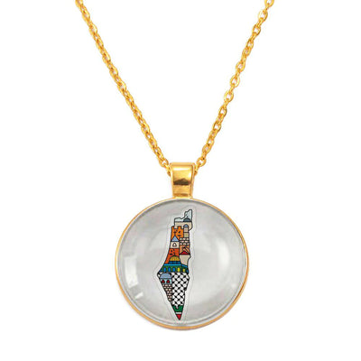 Palestine Glass Necklace Chain Pendant