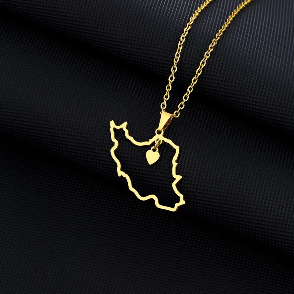 Iran map Necklace - Zahedi Jewelry