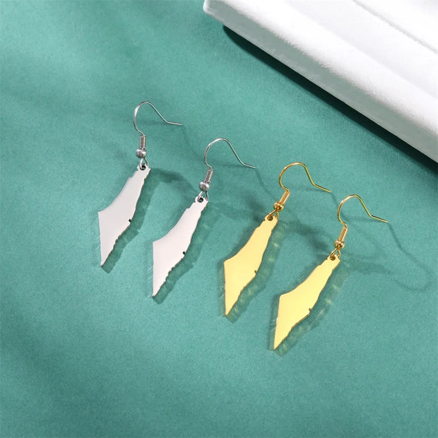 Palestine Solid Map Hook Earrings