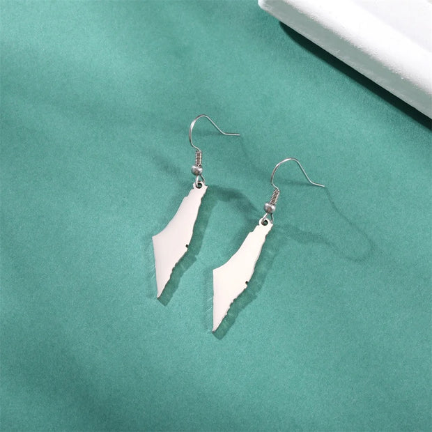 Palestine Solid Map Hook Earrings