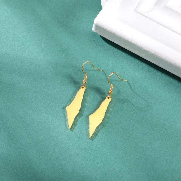 Palestine Solid Map Hook Earrings