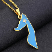 Somalia Flag Necklace Chain Pendant