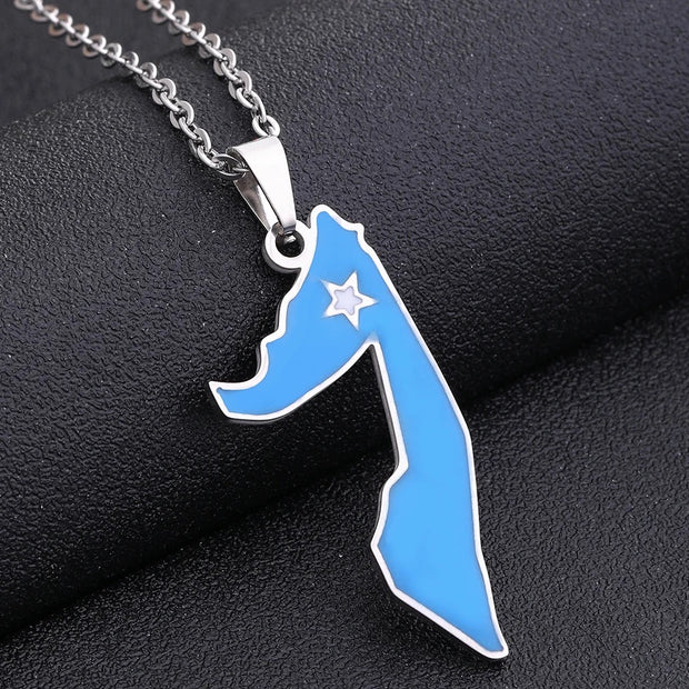 Somalia Flag Necklace Chain Pendant