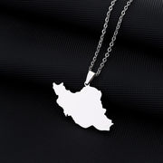 Iran Solid Map Necklace Chain Pendant