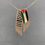 Palestine Keffiyeh Scarf Necklace Chain Pendant