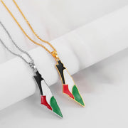 Palestine Map Flag 2.0 Necklace Chain Pendant