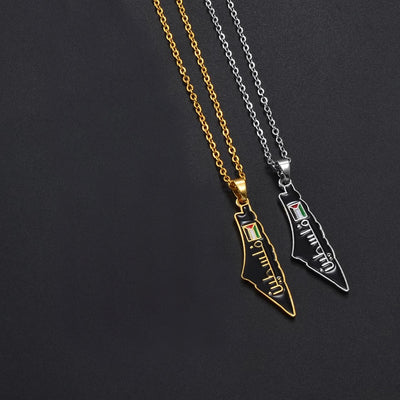 Palestine "فلسطين" Flag Necklace Chain Pendant