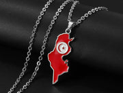 Tunisia Map Flag 2.0 Necklace Chain Pendant