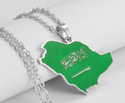 Saudi Arabia Flag Necklace Chain Pendant