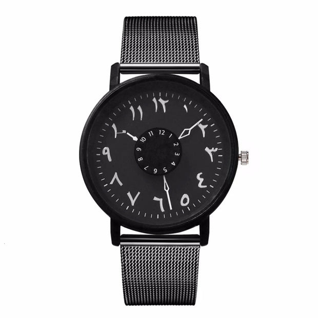 [Midnight] Arabic Numeral Mesh Watch Stainless Steel