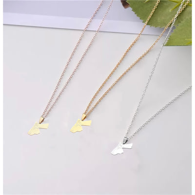 Jordan Cities Map Necklace Chain Pendant