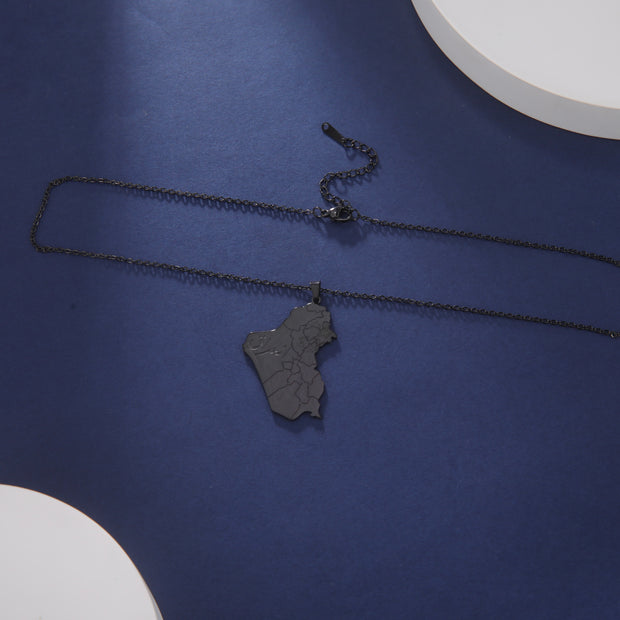 Iraq "ألعراق" Map Necklace Chain Pendant