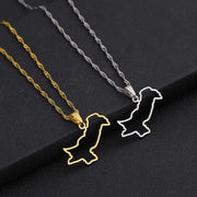 Pakistan Outline Map Necklace Chain Pendant