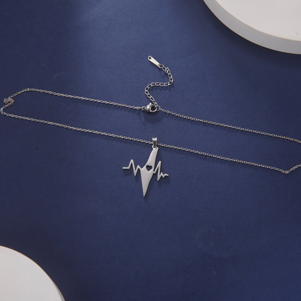 Palestine Heartbeat Necklace Chain Pendant