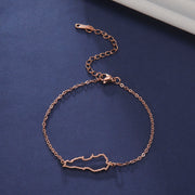 Lebanon Outline Map Bracelet Chain