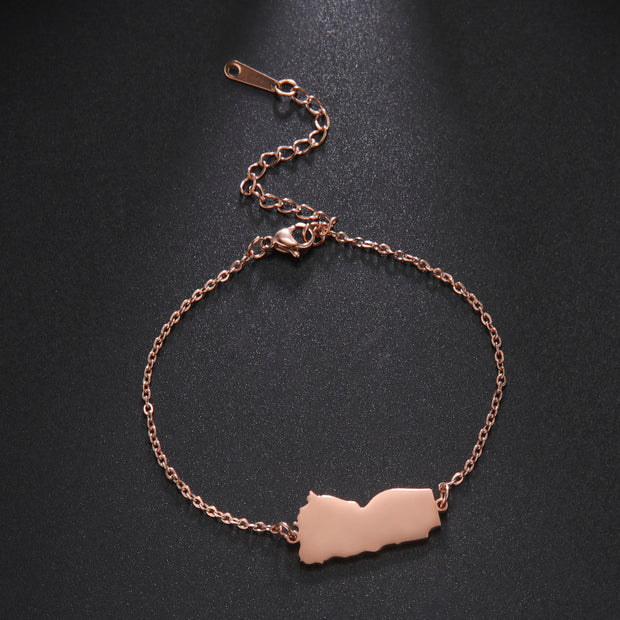 Yemen Solid Map Bracelet Chain
