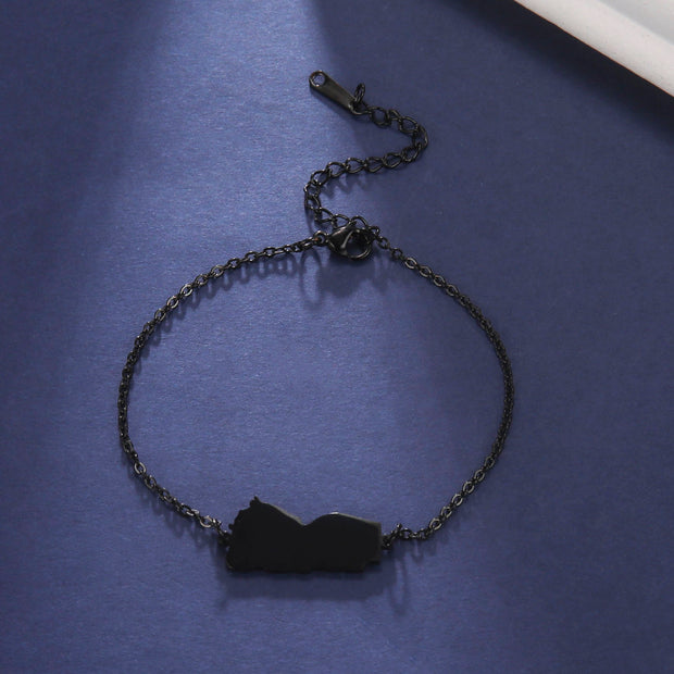 Yemen Solid Map Bracelet Chain