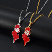 Tunisia Map Flag 2.0 Necklace Chain Pendant