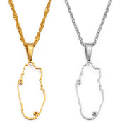 Qatar Outline Map Necklace Chain Pendant