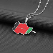 Afghanistan Map Flag 1.0 Necklace Chain Pendant