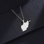 Afghanistan Solid Map Necklace Chain Pendant