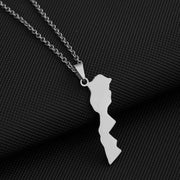 Morocco Solid Map Necklace Chain Pendant