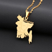 Bangladesh Cities Map Necklace Chain Pendant