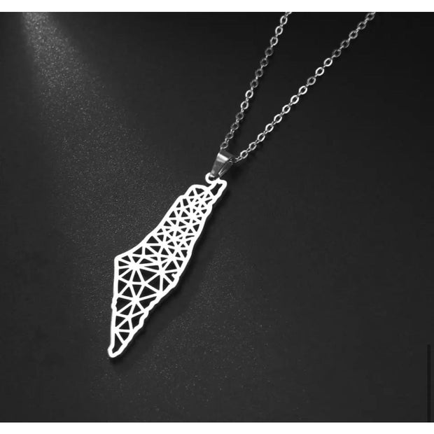 Palestine Geometric Necklace Chain Pendant