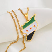 Syria Flag Necklace Chain Pendant