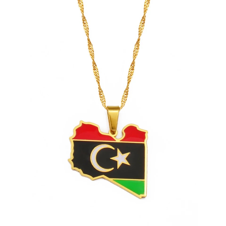 Turkey Map Flag Necklace Chain Pendant