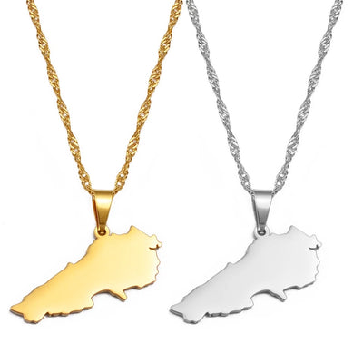 Lebanon Solid Map Necklace Chain Pendant