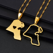 Kuwait Heart Outline Necklace Chain Pendant