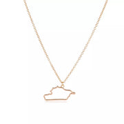 Syria Map Outline Necklace Chain Pendant