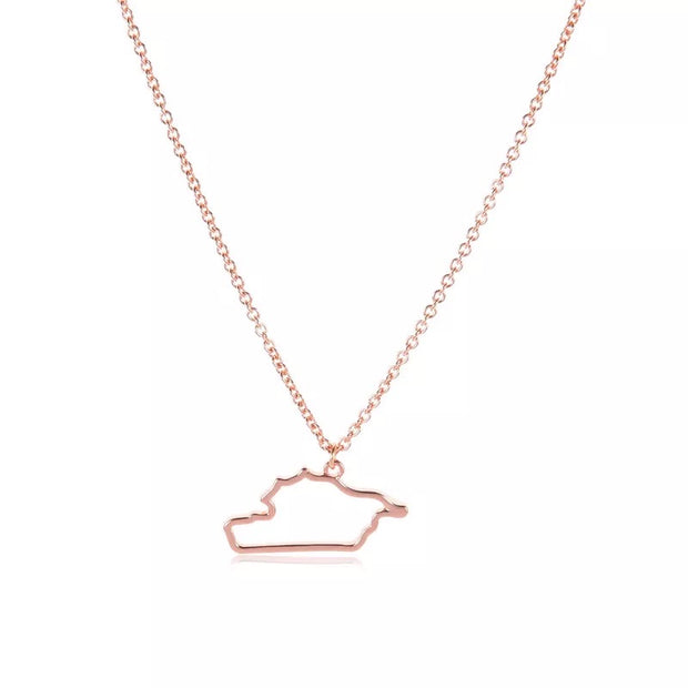 Syria Map Outline Necklace Chain Pendant