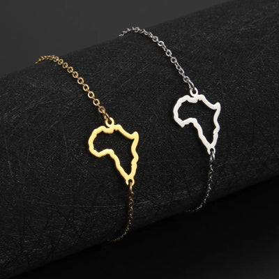 Africa Map Outline Bracelet Chain Pendant