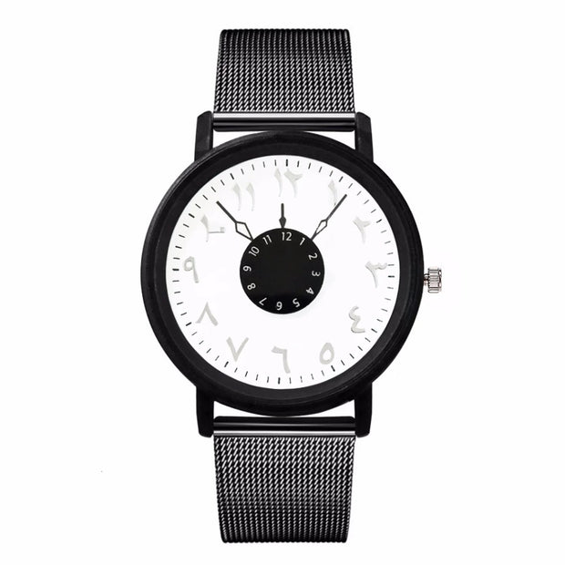 [Pebble] Arabic Numeral Mesh Watch Stainless Steel