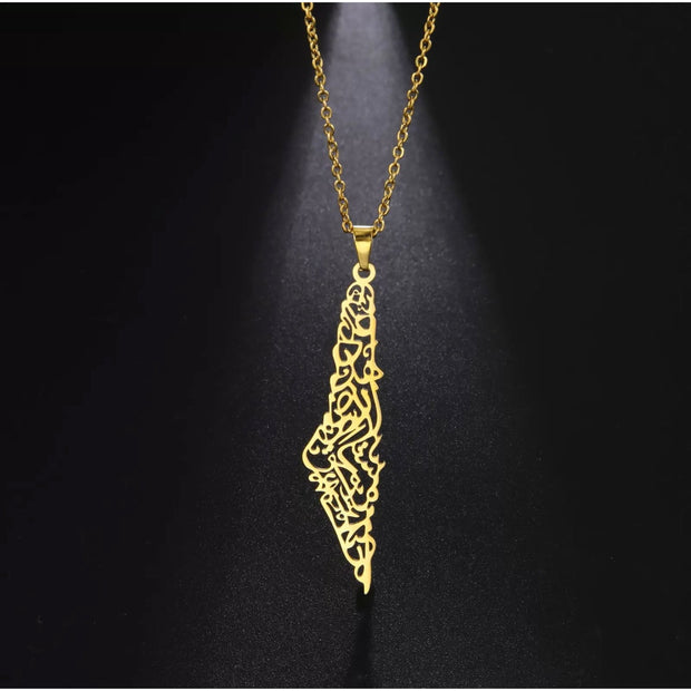 Palestine Calligraphy 2.0 Necklace Chain Pendant
